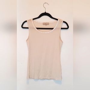 Cream tank top with ribbon detail